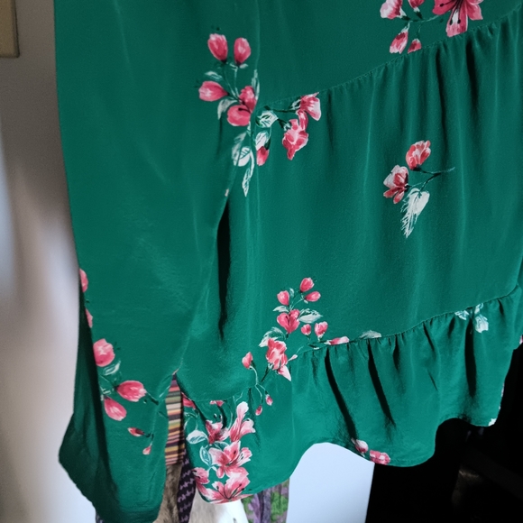 SEZANE Green Floral Silk ANNA Blouse 42 - Picture 9 of 9